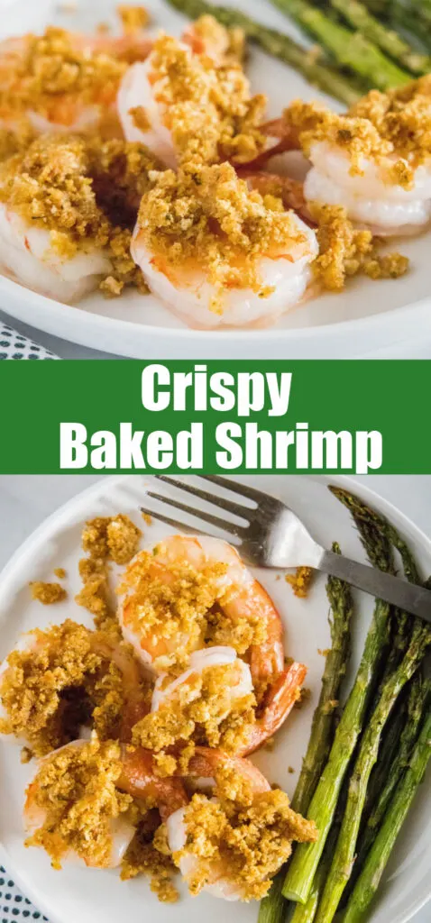 close up crispy baked shrimp for pinterest