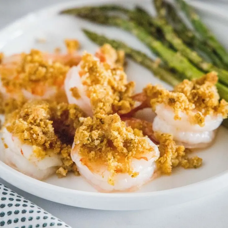 cropped close up crispy baked shrimp