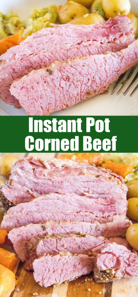 sliced ​​corned beef closeup for pinterest