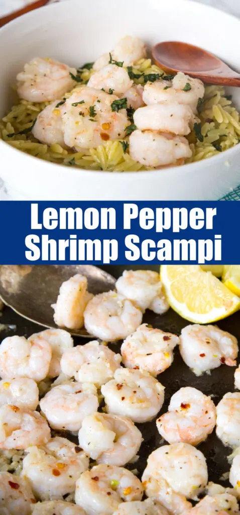 close up lemon shrimp scampi