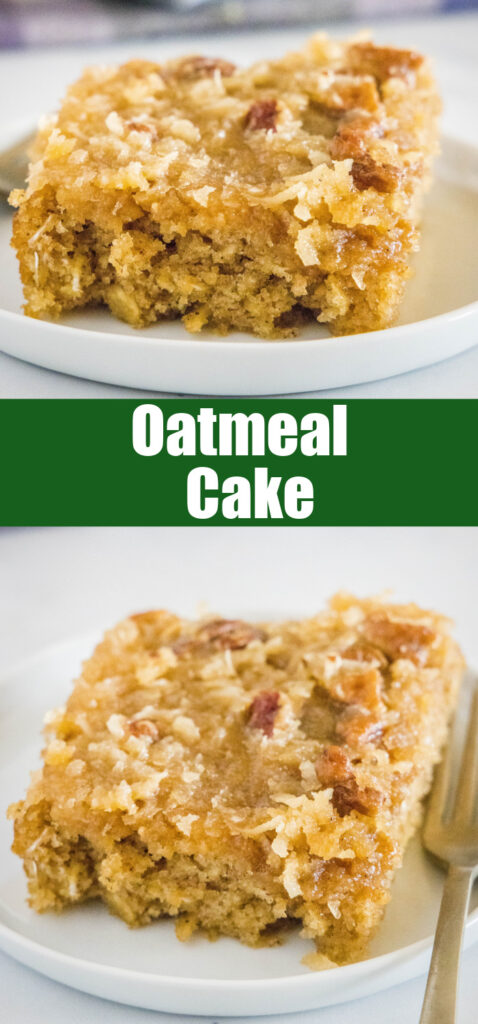 close up oatmeal cake for pinterest