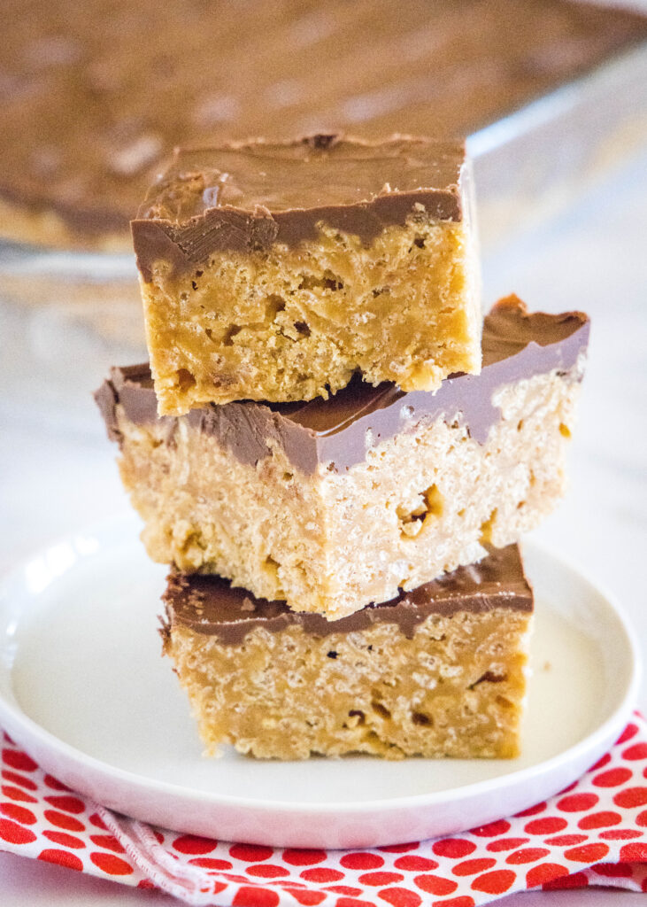 stacked special k bars on a white plate