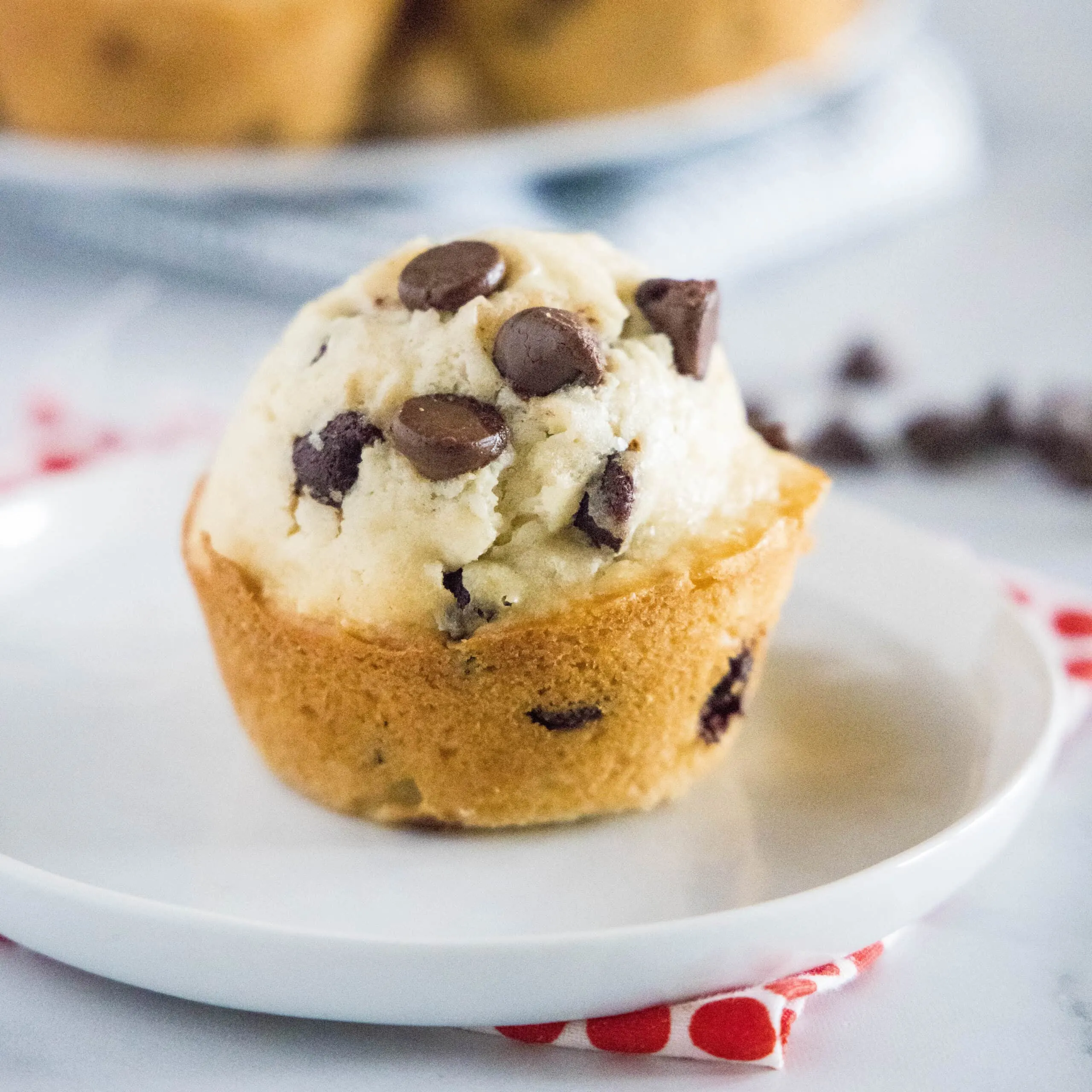 cropped close up chocolate chip bisquick muffin