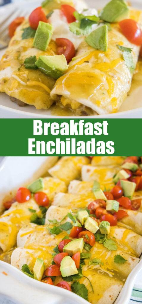 close up breakfast enchiladas for pinterest