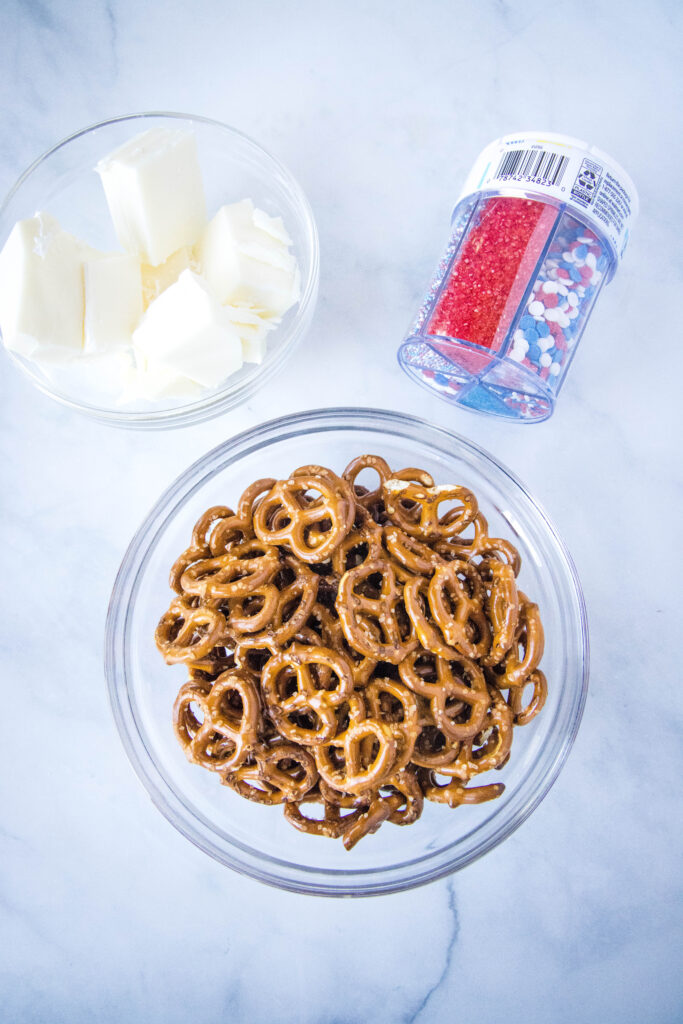 ingredients for patriotic pretzels