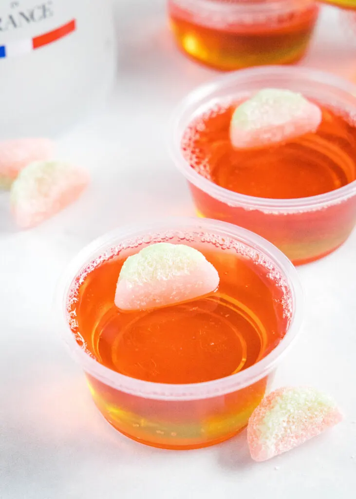 watermelon jello shots with a watermelon candy on top