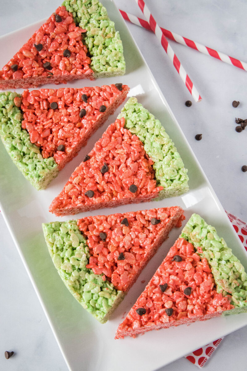 Watermelon Rice Krispie Treats - Dinners, Dishes, and Desserts