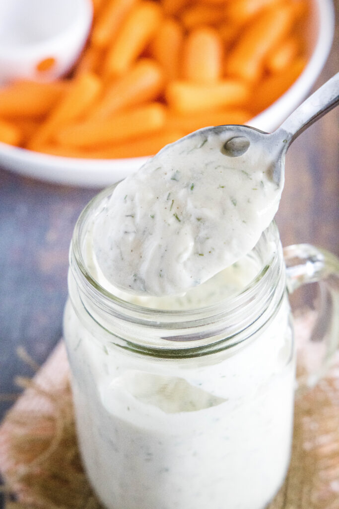 a spoonful of homemade ranch dressing