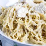 cropped close up chicken alfredo