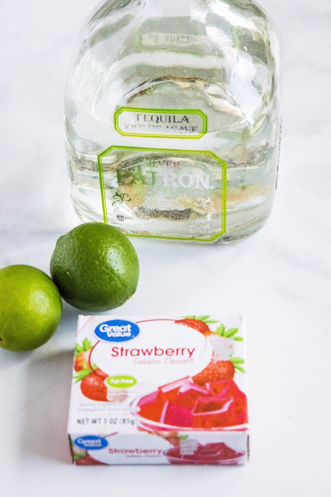 ingredients for strawberry margarita jello shots