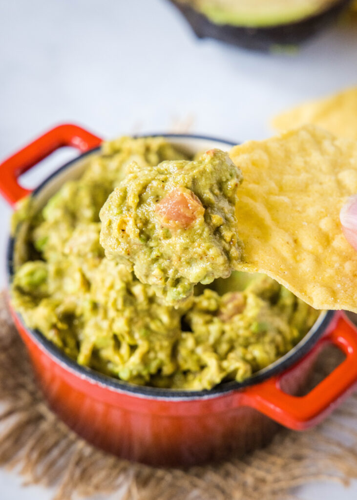 scooping guacamole on a chip