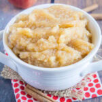Close up of a bowl of applesauce