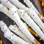 cropped close up mummy pretzel rods