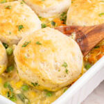 cropped close up chicken pot pie casserole