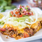 cropped close up sheet pan taco on a plate