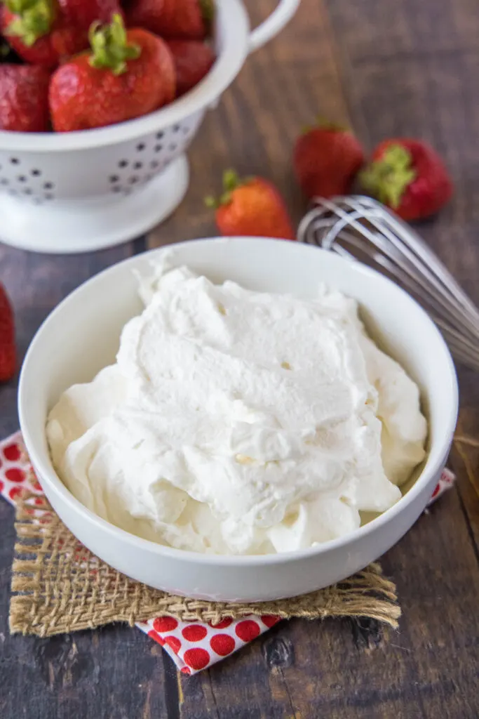 white bowl with whipped cream
