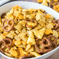 croppe close up cheese chex mix