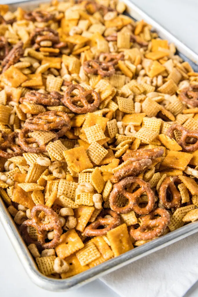 tray of fall snack mix