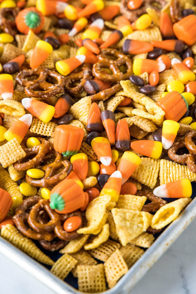 candy added to halloween party mix