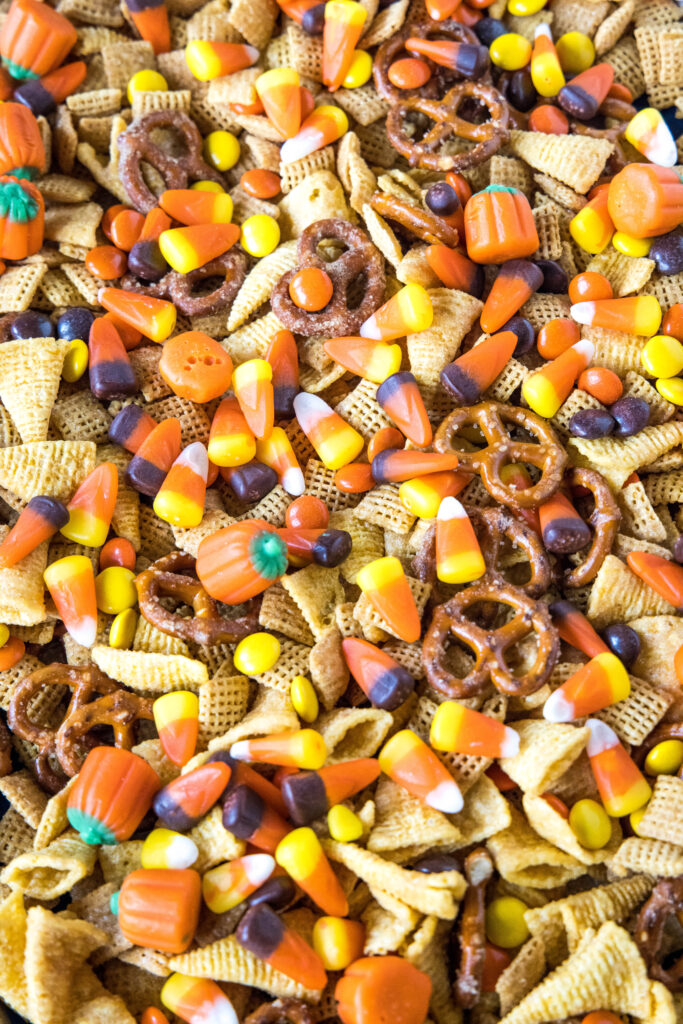 tray of halloween party mix