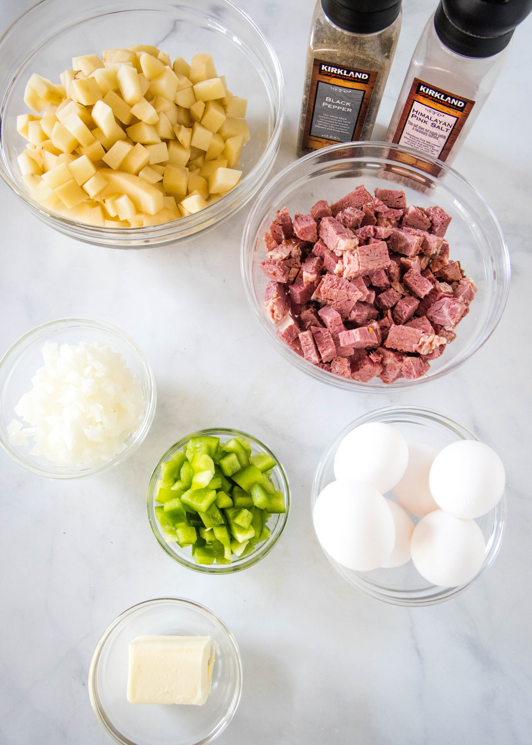 Ingredients for corned beef and hash.