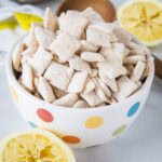 cropped close up lemon puppy chow