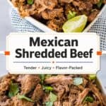 mexican shredded beef collage for pinterest