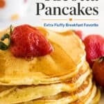 ricotta pancakes with text for pinterest