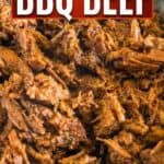 slow cooker bbq beef with text overlay for pinterest