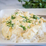 cropped close up creamy ranch chicken
