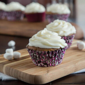 close up sweet potato cupcakes