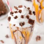 cropped close up brownie milkshakes