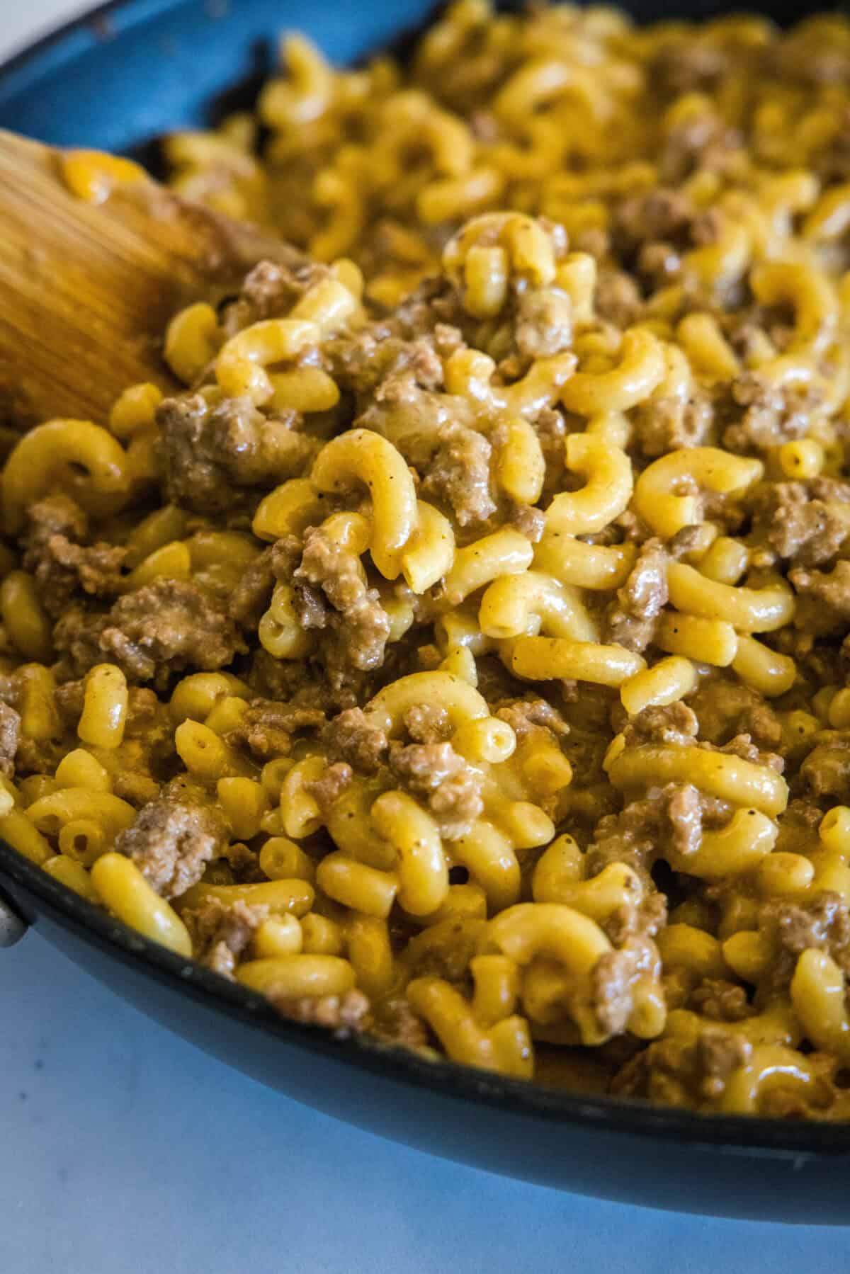 hamburger helper in a skillet