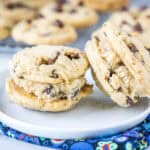 Chocolate Chip Cookie Dough Sandwich Cookies – Soft, chewy chocolate chip cookies filled with a fluffy, egg-free cookie dough center. These fun, handheld treats are easy to make and perfect for any cookie dough lover.