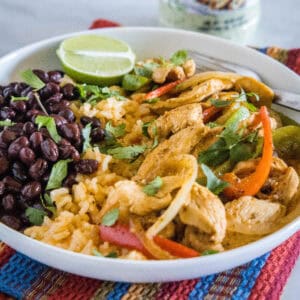 close up fajita bowls