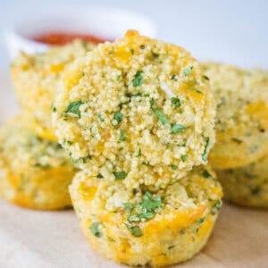cropped close up quinoa bites on a board