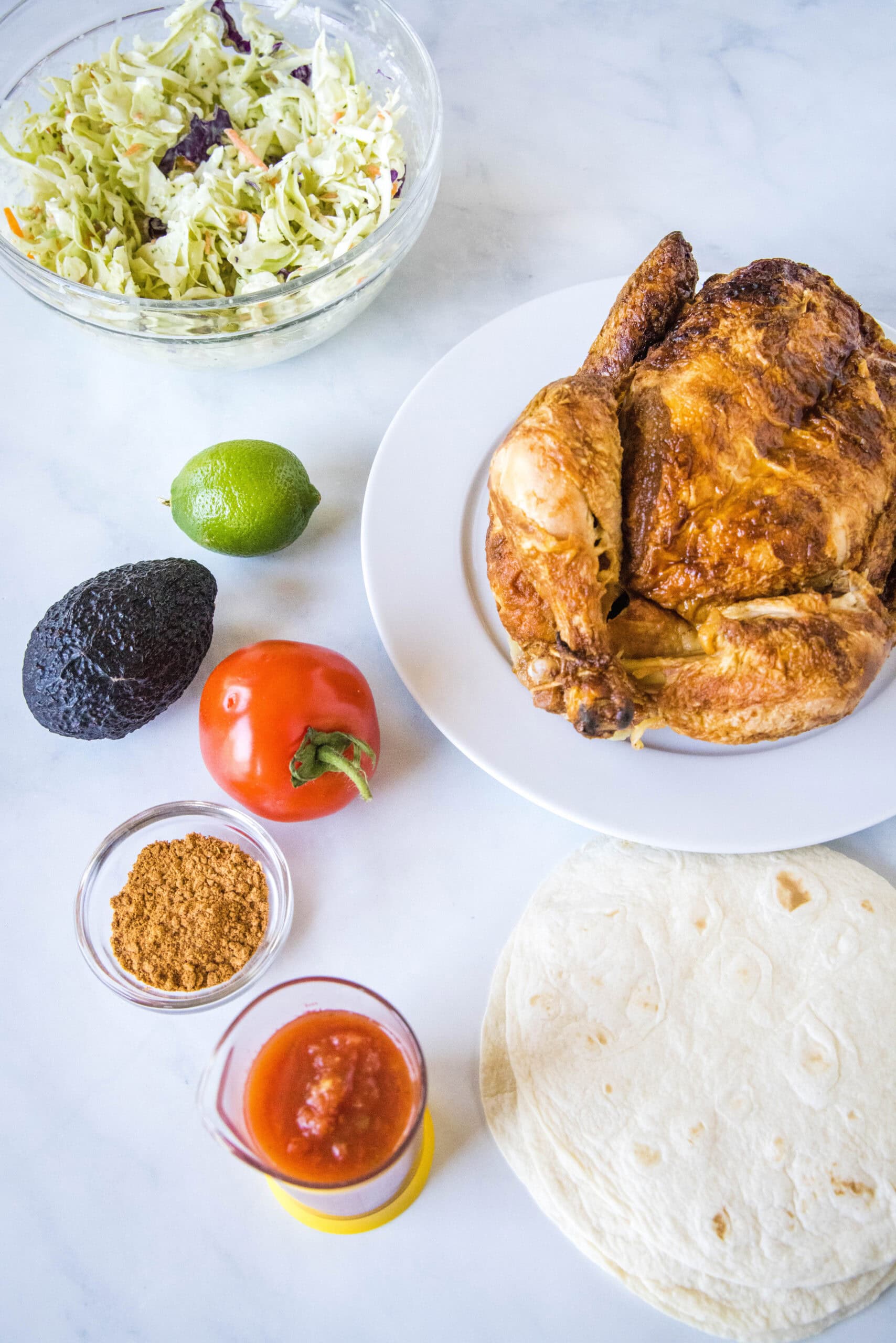Juicy rotisserie chicken tacos are the best shortcut on taco night! Make delicious, easy chicken tacos in 15 minutes with only 3 ingredients. Rotisserie chicken tacos ingredients.