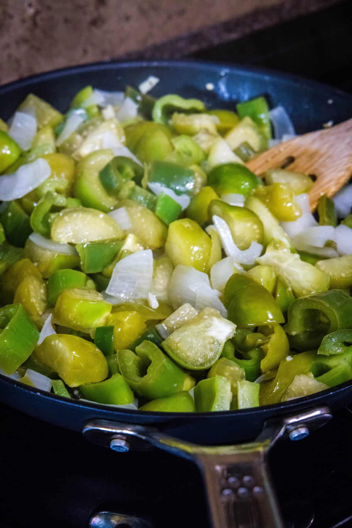vegetables in pan cooking for sauce