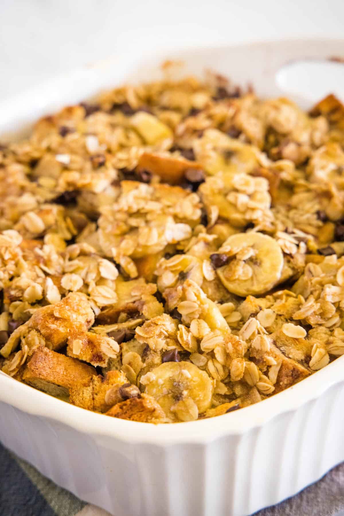 pan of banana baked french toast