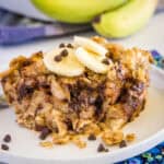 cropped close up banana french toast on a plate