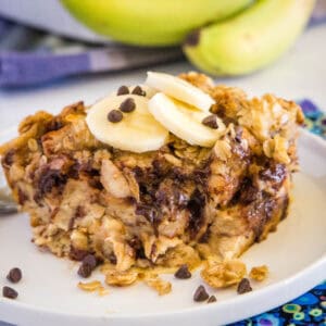 cropped close up banana french toast on a plate