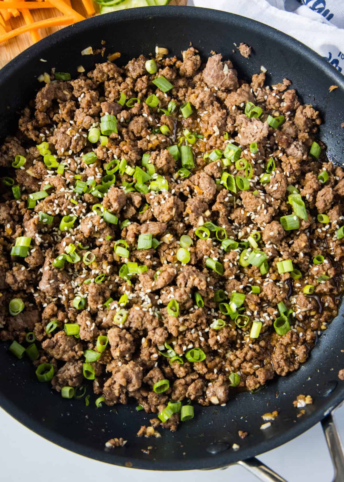 korean beef in skillet