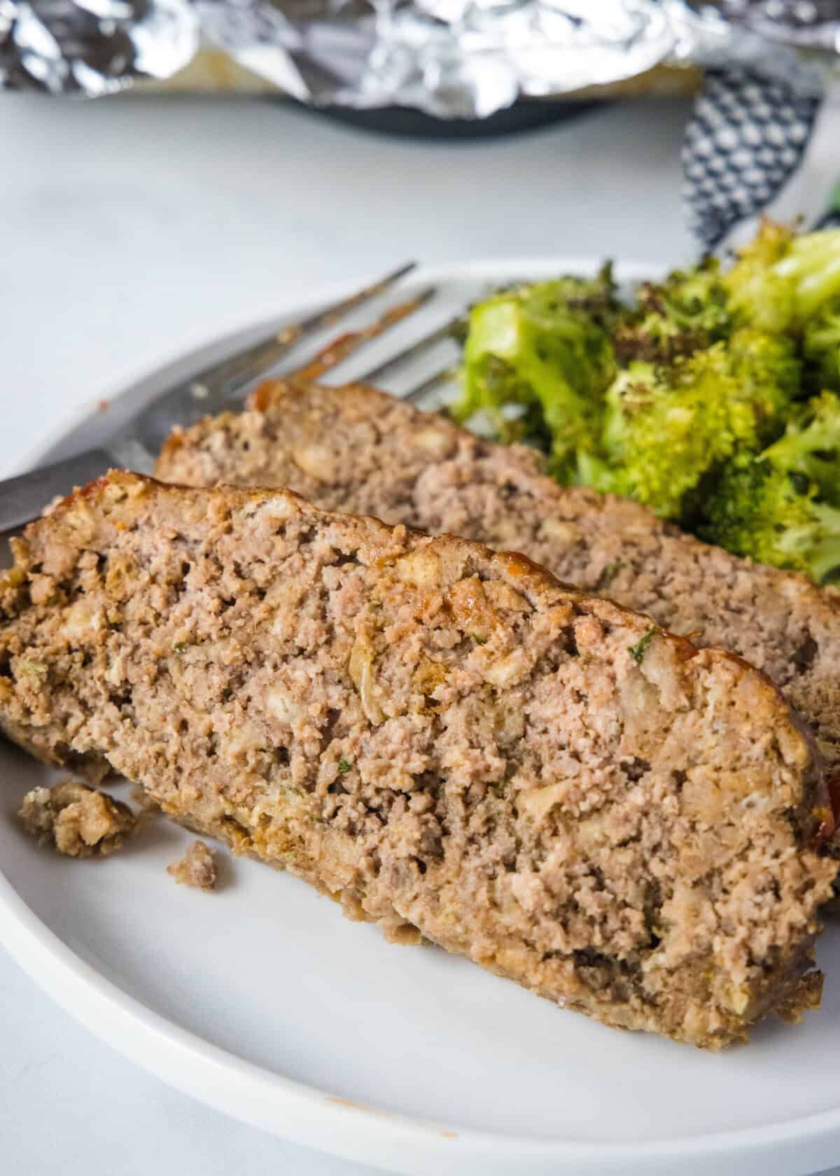 meatloaf slices on a plate