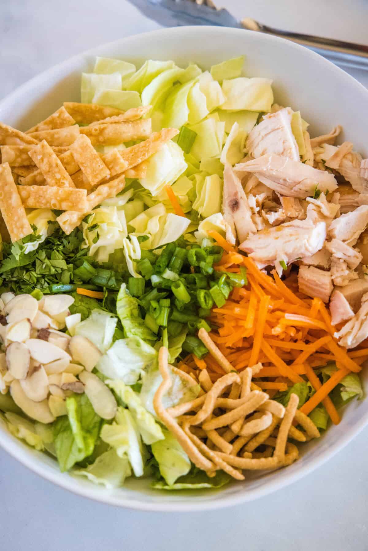 salad ingredients in a bowl
