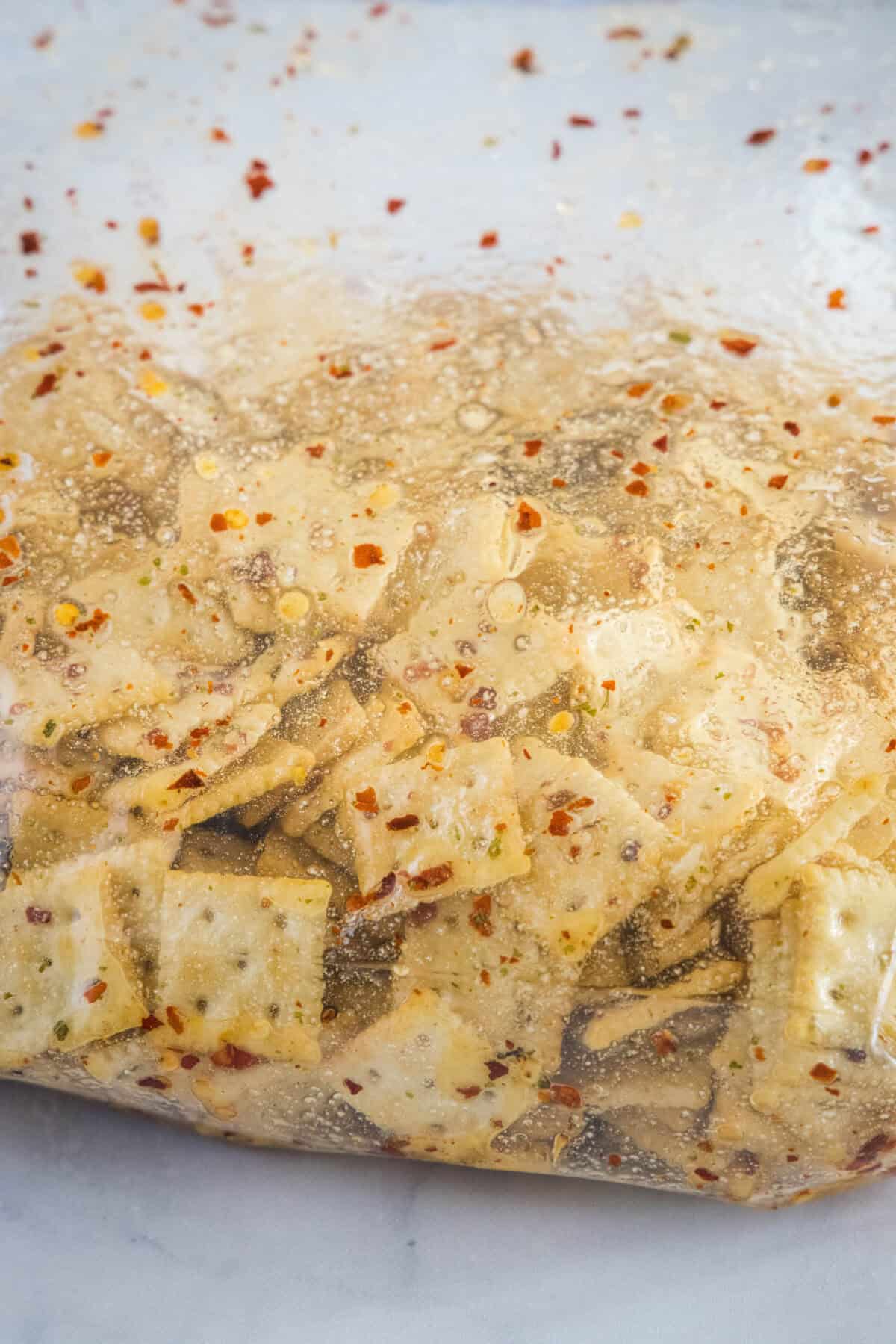 fire crackers recipe absorbing oil in a bag