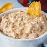 easy sausage dip in a bowl
