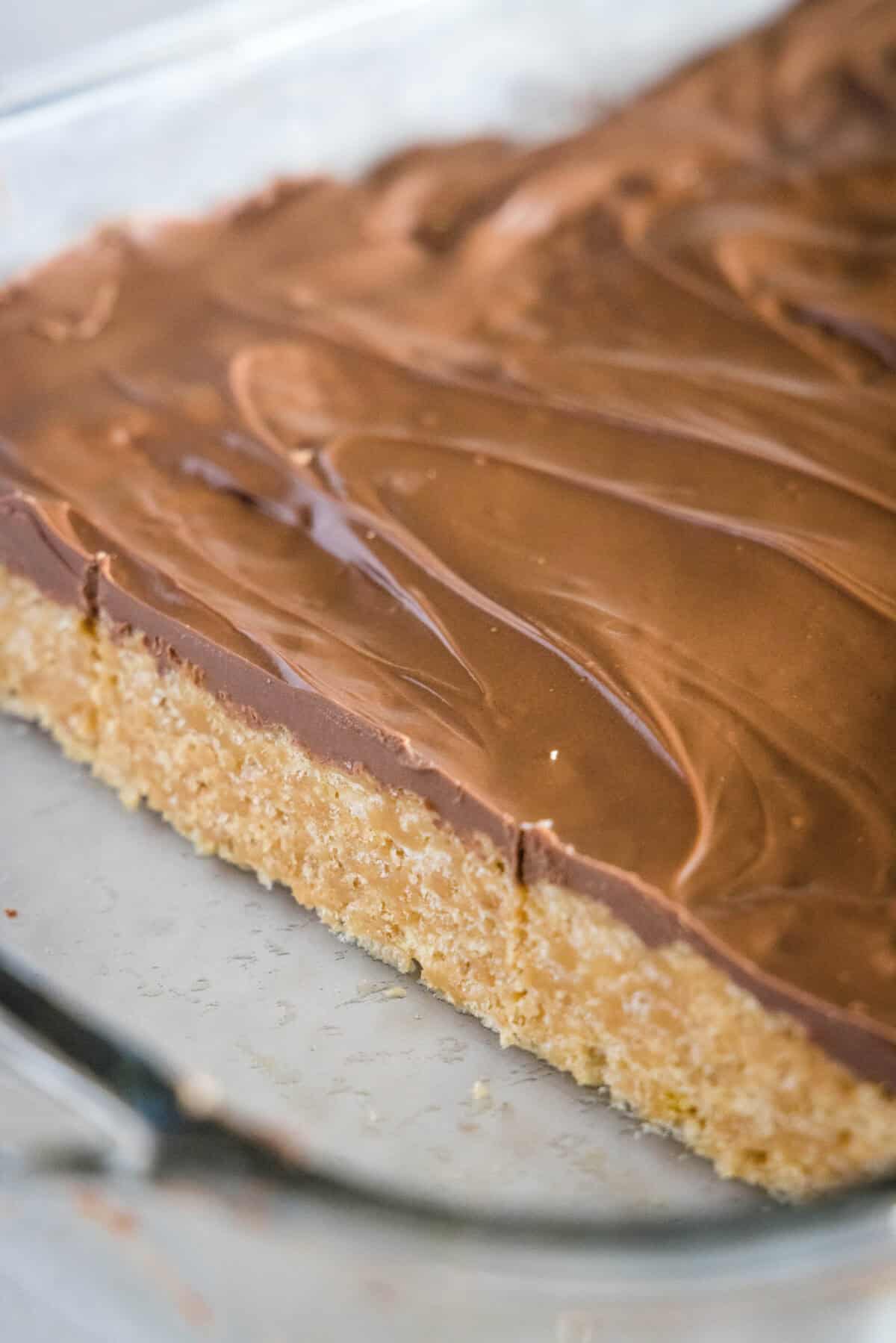 Scotcheroos in baking pan