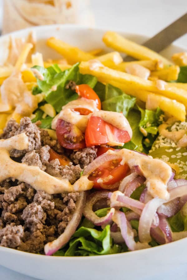 close up burger bowls