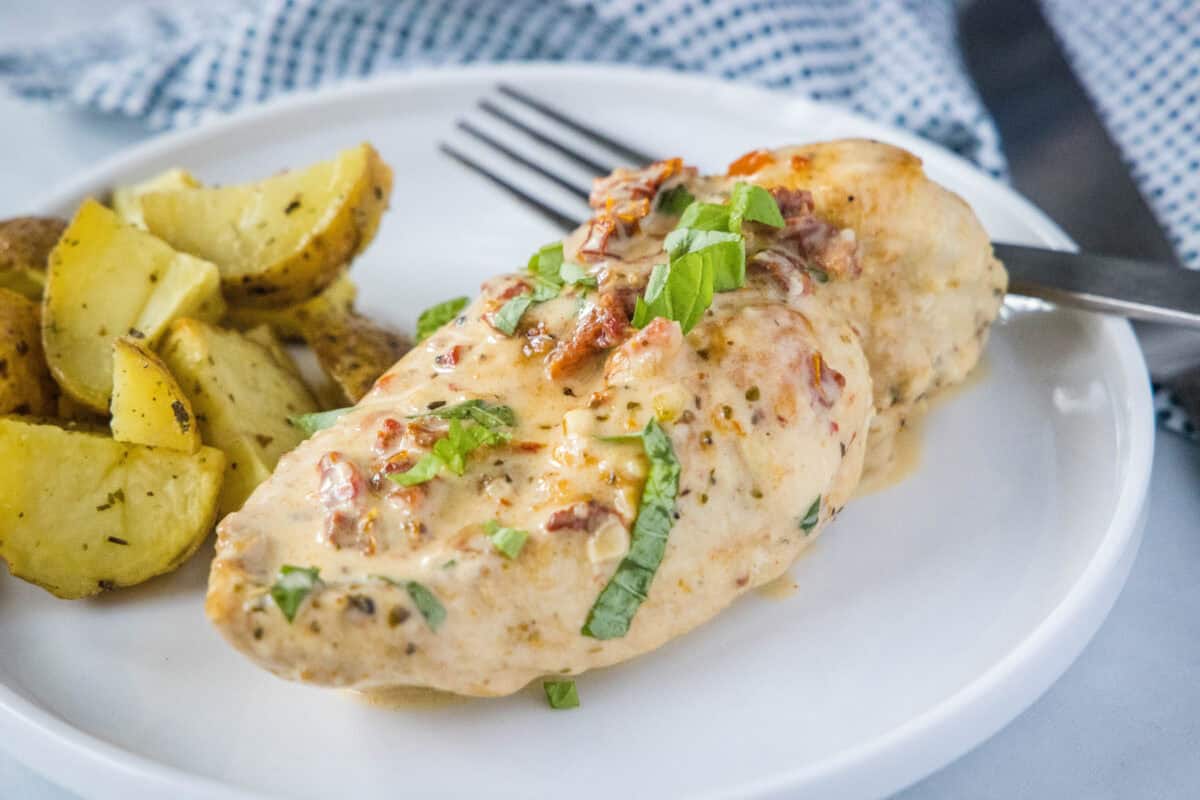 This Crockpot Marry Me Chicken is an easy slow cooker dinner that’s creamy, comforting, and full of flavor. Chicken cooks low and slow in a rich sauce made with cream, sun-dried tomatoes, and seasonings for a meal that feels fancy but couldn’t be easier.