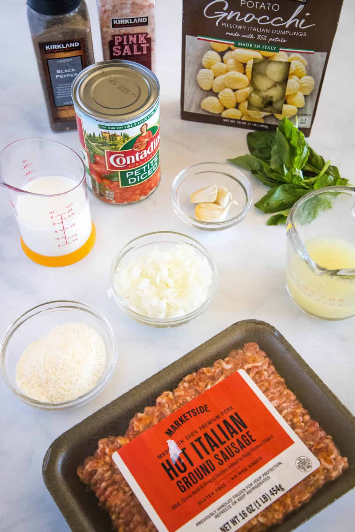 gnocchi with sausage ingredients